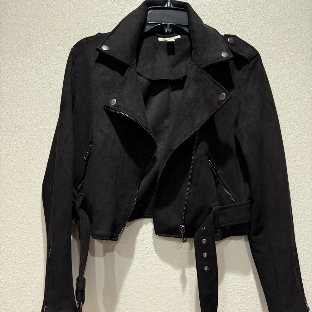 Miami Black cropped Suede Jacket